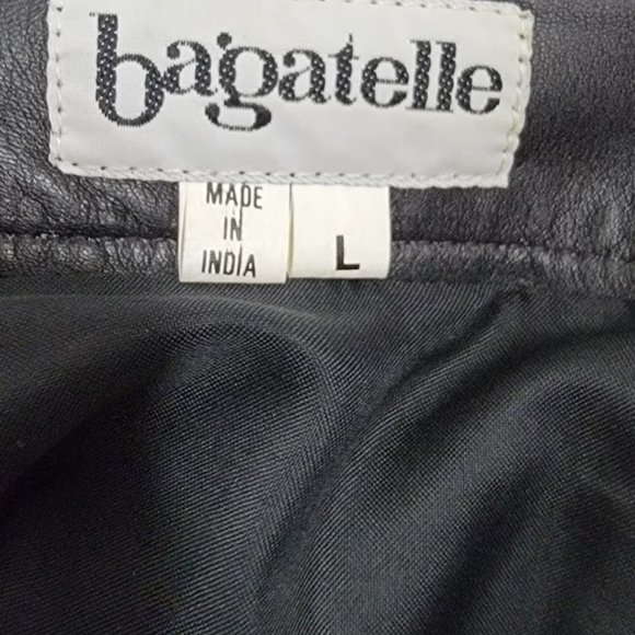 Bagatelle Genuine Leather Black Skirt with Slit in the Back - Picture 6 of 8
